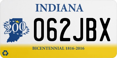 IN license plate 062JBX