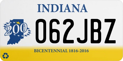 IN license plate 062JBZ