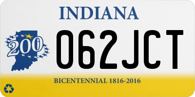 IN license plate 062JCT