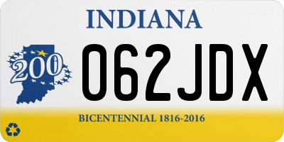 IN license plate 062JDX