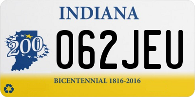 IN license plate 062JEU