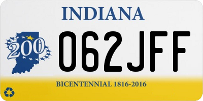 IN license plate 062JFF
