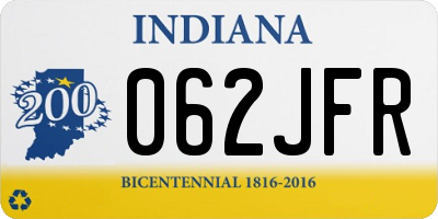 IN license plate 062JFR