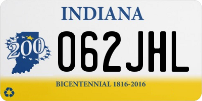 IN license plate 062JHL