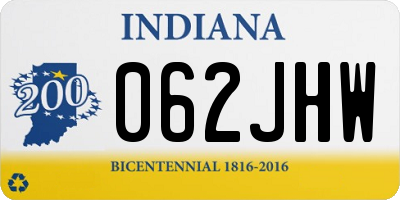 IN license plate 062JHW