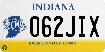 IN license plate 062JIX