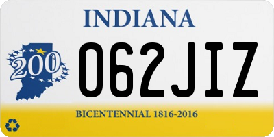 IN license plate 062JIZ