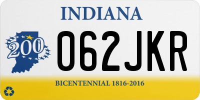 IN license plate 062JKR