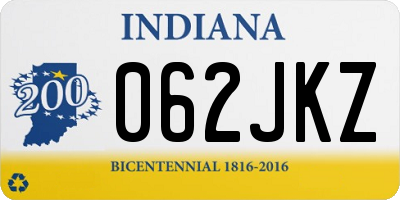 IN license plate 062JKZ