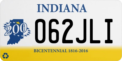 IN license plate 062JLI