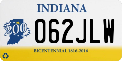 IN license plate 062JLW