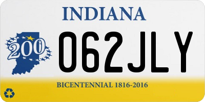 IN license plate 062JLY