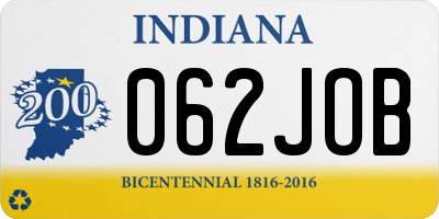 IN license plate 062JOB