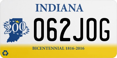 IN license plate 062JOG