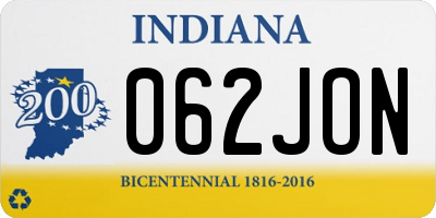 IN license plate 062JON