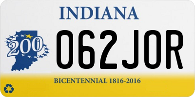 IN license plate 062JOR