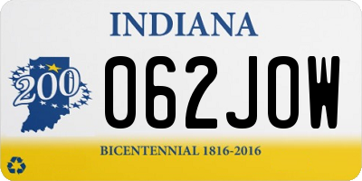 IN license plate 062JOW
