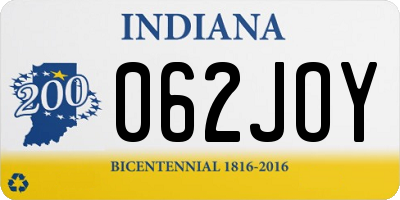 IN license plate 062JOY