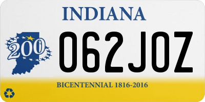 IN license plate 062JOZ