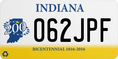IN license plate 062JPF
