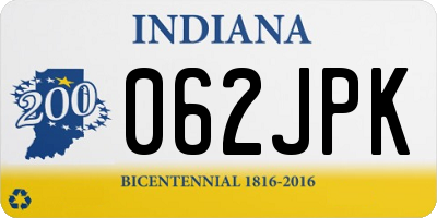 IN license plate 062JPK