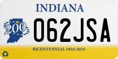IN license plate 062JSA