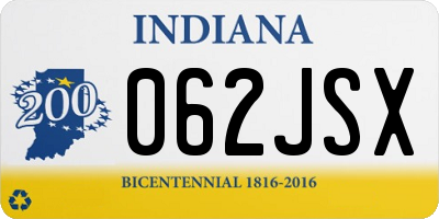 IN license plate 062JSX
