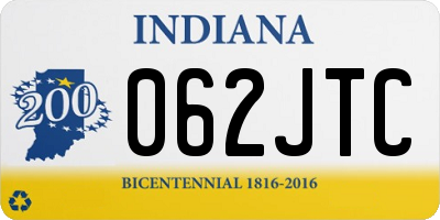 IN license plate 062JTC