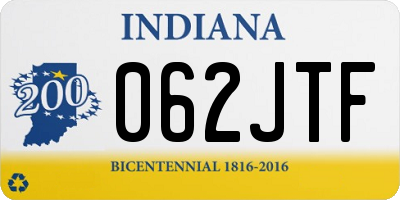 IN license plate 062JTF