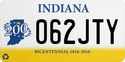 IN license plate 062JTY