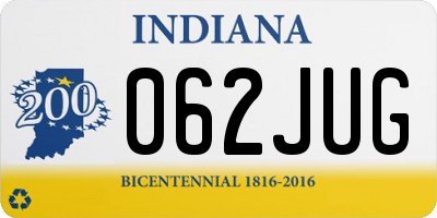 IN license plate 062JUG