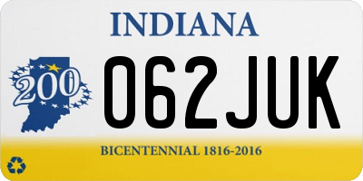 IN license plate 062JUK