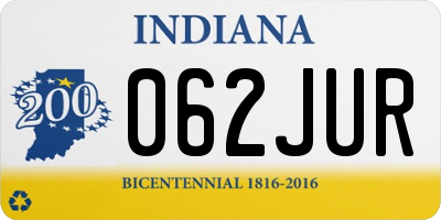 IN license plate 062JUR