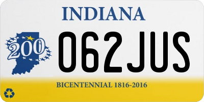 IN license plate 062JUS