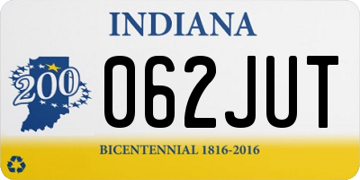 IN license plate 062JUT