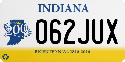 IN license plate 062JUX