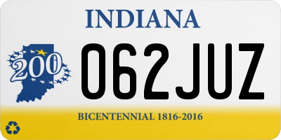 IN license plate 062JUZ