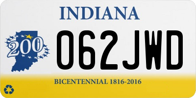 IN license plate 062JWD
