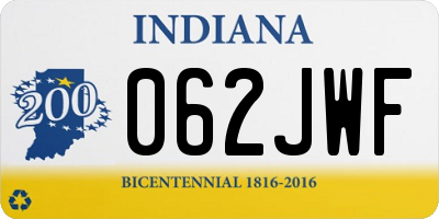 IN license plate 062JWF
