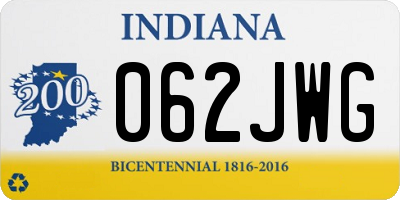 IN license plate 062JWG