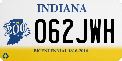 IN license plate 062JWH