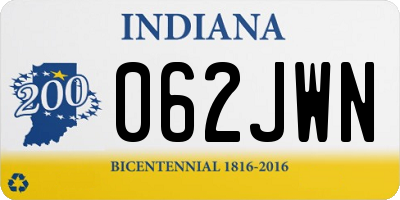 IN license plate 062JWN