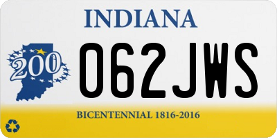 IN license plate 062JWS