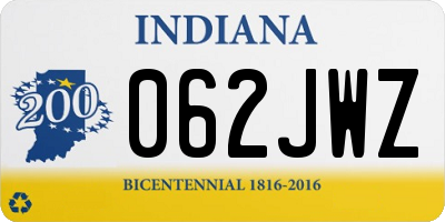 IN license plate 062JWZ