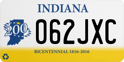 IN license plate 062JXC