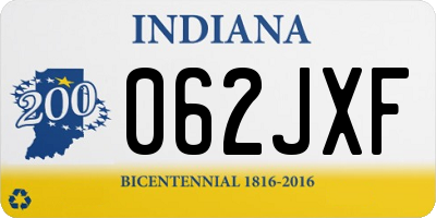 IN license plate 062JXF