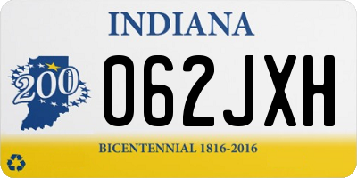 IN license plate 062JXH