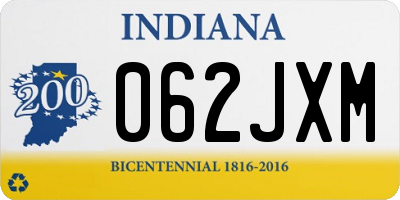 IN license plate 062JXM