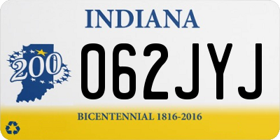 IN license plate 062JYJ