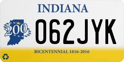 IN license plate 062JYK